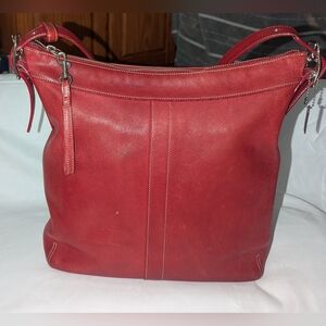 Coach Vintage Y2K Red Leather Slim Legacy Duffle Shoulder Bag.9188